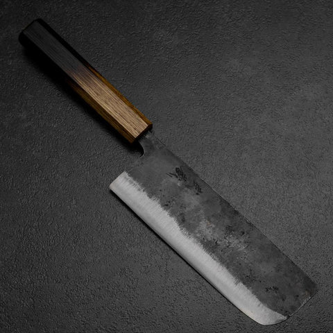Nakiri White Steel #2 Kurouchi Manche Yaki Urushi 165mm-[Musashi]-[Couteaux de cuisine japonais]