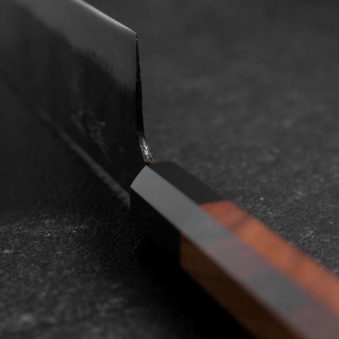 Nakiri White Steel #2 Kurouchi Manche en Buffle et Bubinga 165mm-[Musashi]-[Couteaux de cuisine japonais]