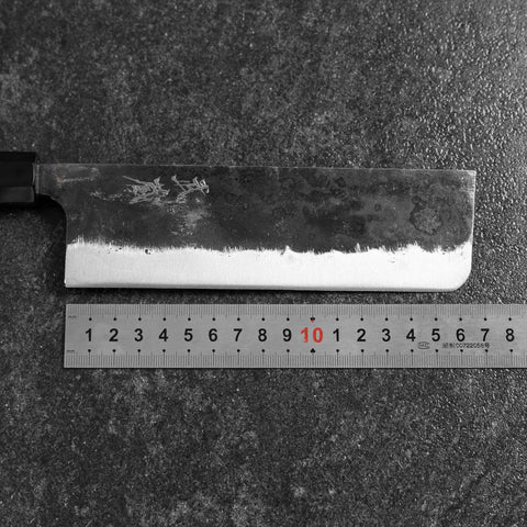 Nakiri White Steel #2 Kurouchi Manche en Buffle et Bubinga 165mm-[Musashi]-[Couteaux de cuisine japonais]