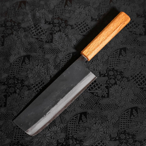 Nakiri White Steel #2 Kurouchi Manche en Chêne 165mm-[Musashi]-[Couteaux de cuisine japonais]