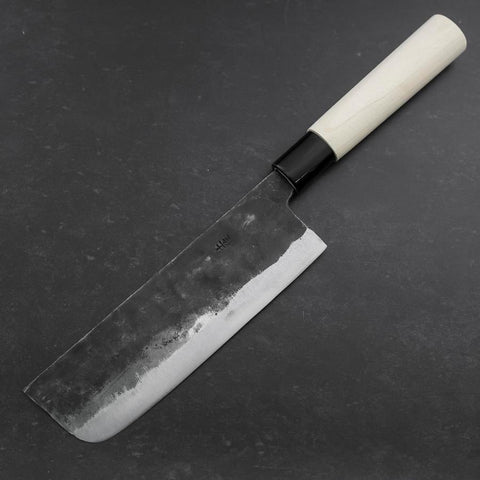 Nakiri White Steel #2 Kurouchi Manche en Magnolia 165mm-[Musashi]-[Couteaux de cuisine japonais]