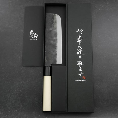 Nakiri White Steel #2 Kurouchi Manche en Magnolia 165mm-[Musashi]-[Couteaux de cuisine japonais]