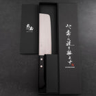 Nakiri White Steel #2 Revêtement Inox Poli Manche Occidental Noir 150mm-[Musashi]-[Couteaux de cuisine japonais]