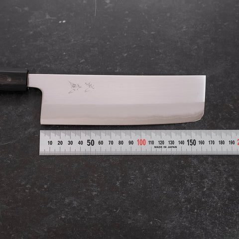 Nakiri White steel #1 Revêtement Inox Manche en Buffle et Magnolia 165mm-[Musashi]-[Couteaux de cuisine japonais]