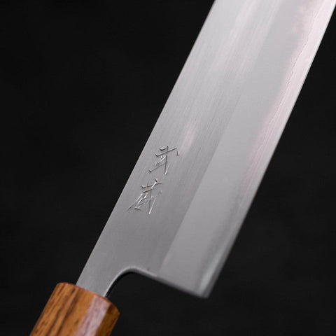 Nakiri White steel #1 Revêtement Inox Poli Manche en Chêne 165mm-[Musashi]-[Couteaux de cuisine japonais]