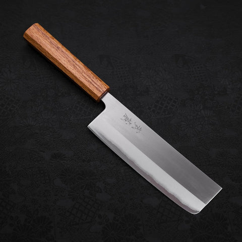 Nakiri White steel #1 Revêtement Inox Poli Manche en Chêne 165mm-[Musashi]-[Couteaux de cuisine japonais]