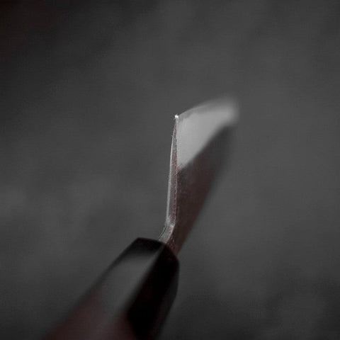 Nakiri White Steel #2 Kurouchi Chokin Phoenix Buffalo Ebony Handle 165mm-[Musashi]-[Japanese-Kitchen-Knives]