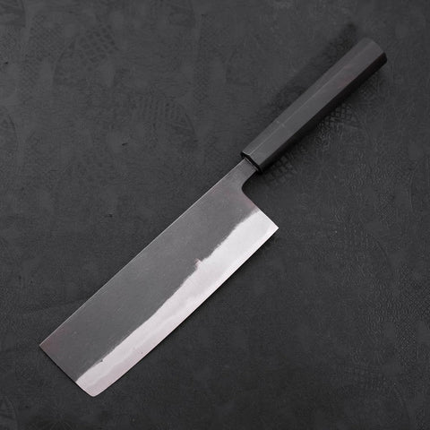 Nakiri White steel #2 Kurouchi Chokin Roseaux Manche en Buffle et Ébène 165mm-[Musashi]-[Couteaux de cuisine japonais]
