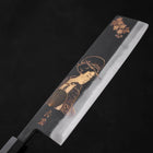 Nakiri White steel #2 Kurouchi Chokin Roseaux Manche en Buffle et Ébène 165mm-[Musashi]-[Couteaux de cuisine japonais]