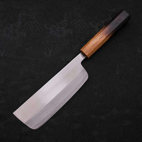 Nakiri White Steel #2 Revêtement Inox Poli Manche Yaki Urushi 165mm-[Musashi]-[Couteaux de cuisine japonais]