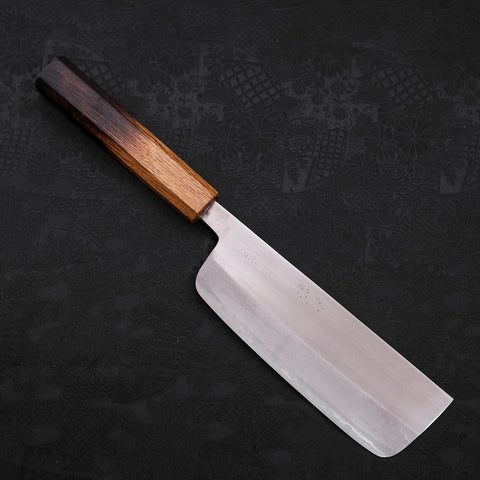 Nakiri White Steel #2 Revêtement Inox Poli Manche Yaki Urushi 165mm-[Musashi]-[Couteaux de cuisine japonais]