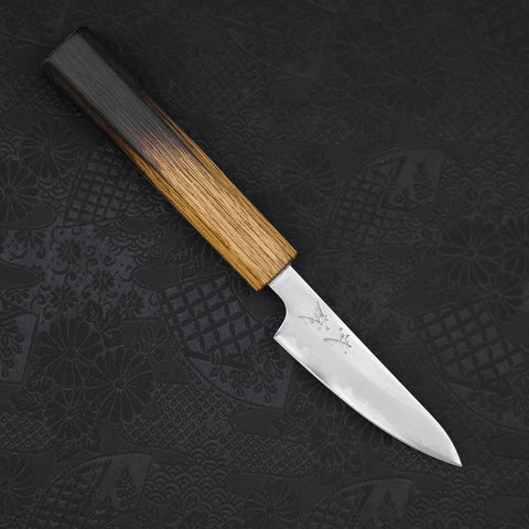 Paring White Steel #1 Polished Yaki Urushi Handle 80mm (3.1”)-[Musashi]-[Couteaux de cuisine japonais]