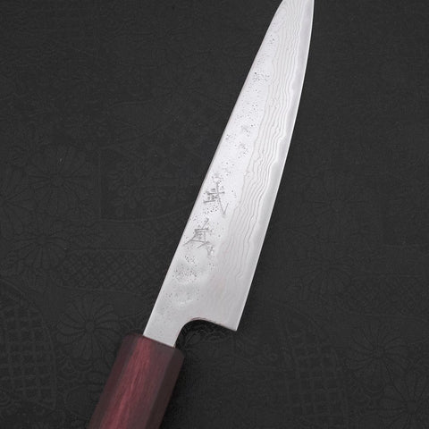 Petty AUS-10 Nashiji Damas Manche Urushi Pourpre 135mm-[Musashi]-[Couteaux de cuisine japonais]