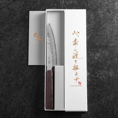 Petty AUS-10 Nashiji Damas Manche en Bois de Wengé 135mm-[Musashi]-[Couteaux de cuisine japonais]