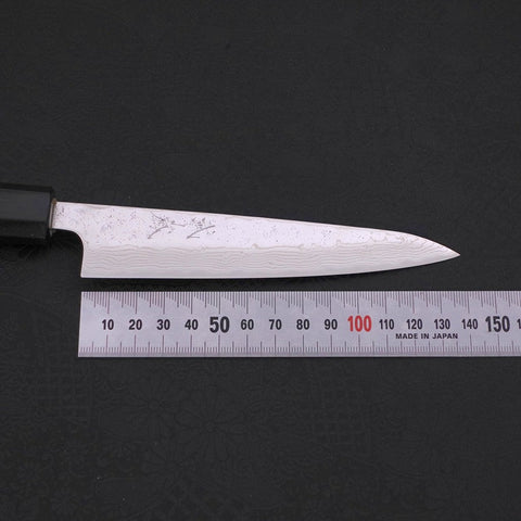 Petty AUS-10 Nashiji Damascus Buffalo Magnolia Handle 135mm (5.3”)-[Musashi]-[Japanese-Kitchen-Knives]