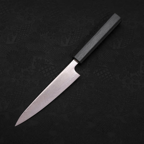 Petty AUS-10 Nickel en Vagues Danas Manche Urushi Bleu Sombre 135mm-[Musashi]-[Couteaux de cuisine japonais]