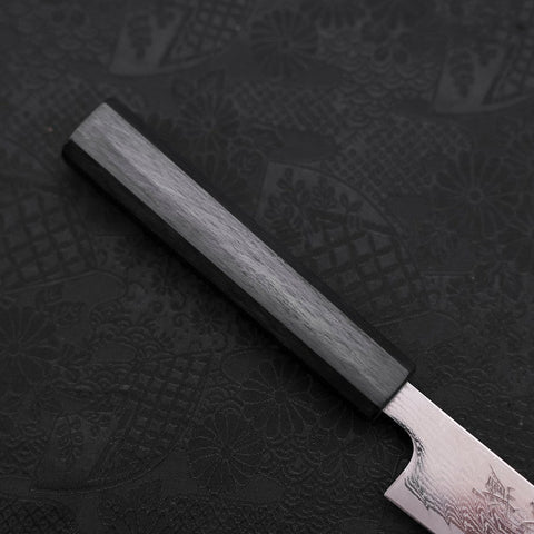 Petty AUS-10 Nickel en Vagues Danas Manche Urushi Bleu Sombre 135mm-[Musashi]-[Couteaux de cuisine japonais]