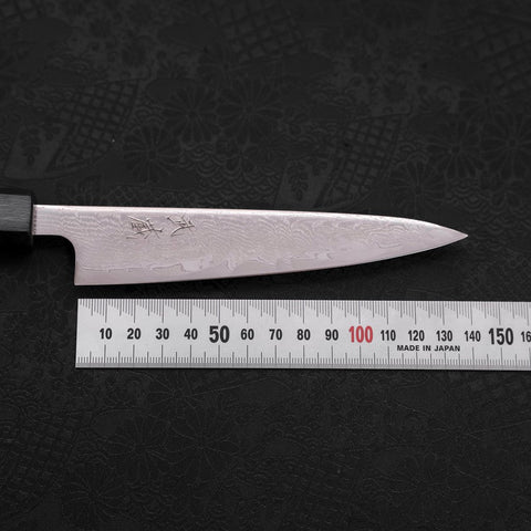 Petty AUS-10 Nickel en Vagues Danas Manche Urushi Bleu Sombre 135mm-[Musashi]-[Couteaux de cuisine japonais]
