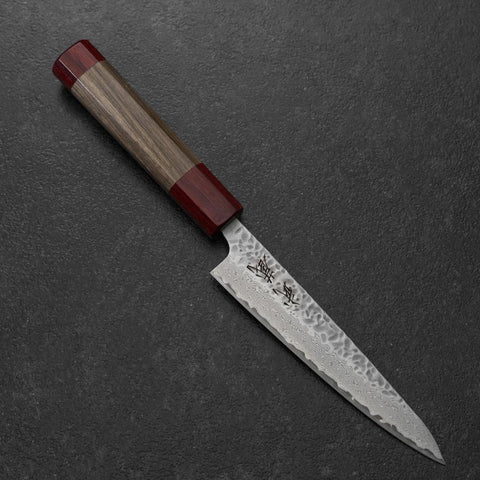 Petty AUS-10 Tsuchime Damas Manche en Noyer 135mm-[Musashi]-[Couteaux de cuisine japonais]