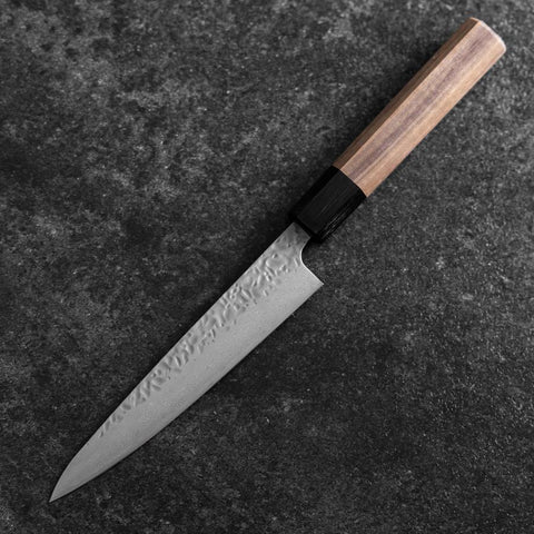 Petty AUS-10 Tsuchime Damas Manche en Noyer 150mm-[Musashi]-[Couteaux de cuisine japonais]