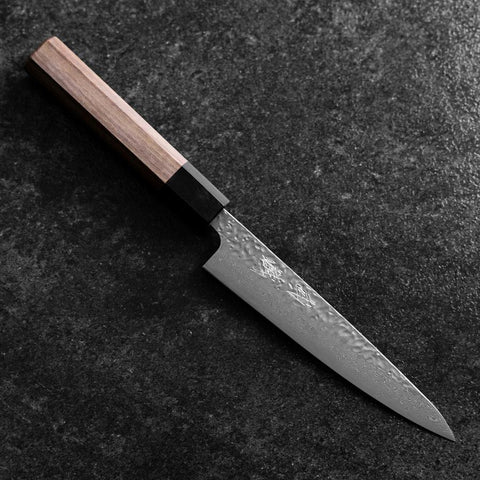 Petty AUS-10 Tsuchime Damas Manche en Noyer 150mm-[Musashi]-[Couteaux de cuisine japonais]