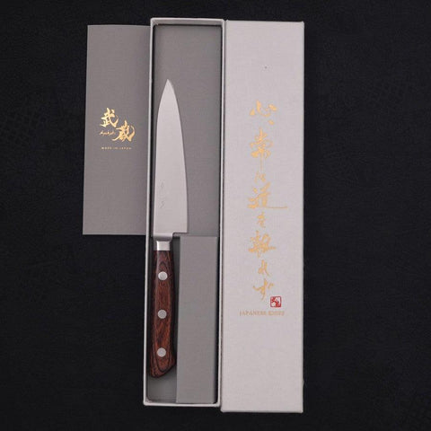 Petty AUS-8 Poli Manche Occidental en Acajou 120mm-[Musashi]-[Couteaux de cuisine japonais]