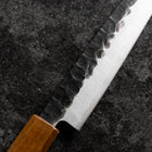 Petty AUS-8 Revêtement inox Kurouchi Tsuchime Manche Yaki Urushi 155mm-[Musashi]-[Couteaux de cuisine japonais]