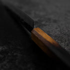 Petty AUS-8 Revêtement inox Kurouchi Tsuchime Manche Yaki Urushi 155mm-[Musashi]-[Couteaux de cuisine japonais]
