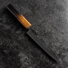 Petty AUS-8 Revêtement inox Kurouchi Tsuchime Manche Yaki Urushi 155mm-[Musashi]-[Couteaux de cuisine japonais]