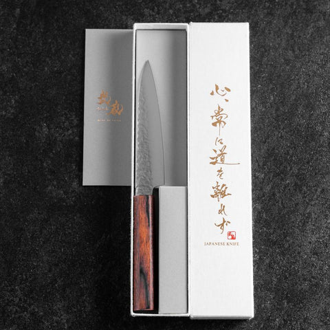 Petty AUS-8 Tsuchime Manche en Acajou 135mm-[Musashi]-[Couteaux de cuisine japonais]