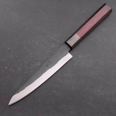 Petty Blue Steel #1 Revêtement Inox Kurouchi Manche Urushi Pourpre 150mm-[Musashi]-[Couteaux de cuisine japonais]