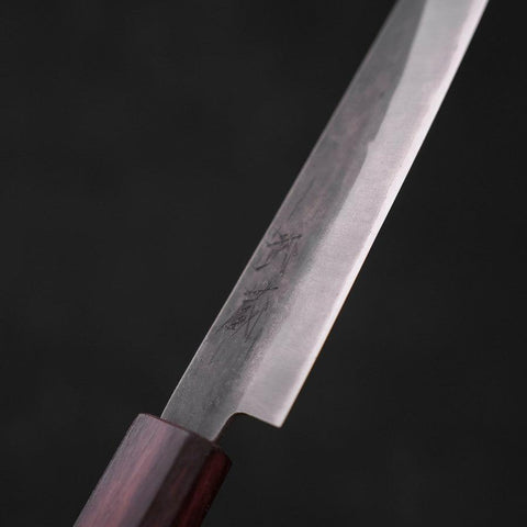 Petty Blue Steel #1 Revêtement Inox Kurouchi Manche Urushi Pourpre 150mm-[Musashi]-[Couteaux de cuisine japonais]