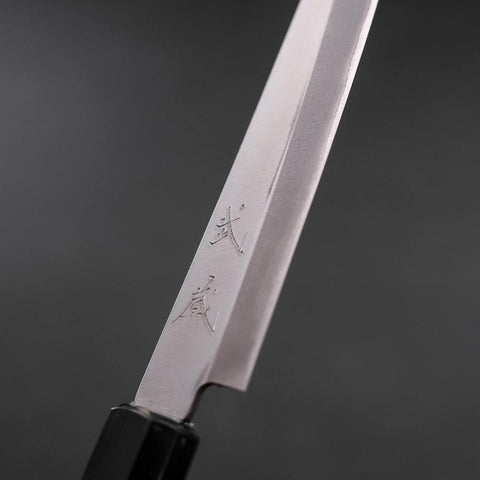 Petty Blue Steel #1 Revêtement Inox Poli Manche en Buffle et Magnolia 150mm-[Musashi]-[Couteaux de cuisine japonais]