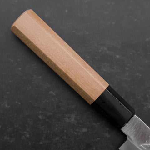 Petty Blue Steel #1 Revêtement Inox Poli Manche en Buffle et Magnolia 150mm-[Musashi]-[Couteaux de cuisine japonais]