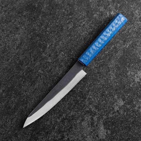 Petty Blue Steel #1 Revêtement inox Kurouchi Manche Urushi Bleu 150mm-[Musashi]-[Couteaux de cuisine japonais]