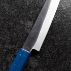 Petty Blue Steel #1 Revêtement inox Kurouchi Manche Urushi Bleu 150mm-[Musashi]-[Couteaux de cuisine japonais]