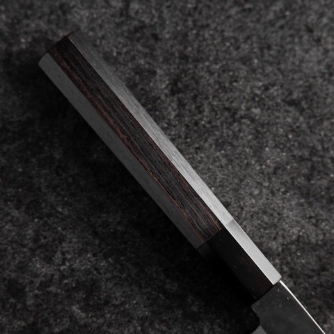 Petty Blue Steel #1 Revêtement inox Kurouchi Manche en Buffle et Ébène 150mm-[Musashi]-[Couteaux de cuisine japonais]