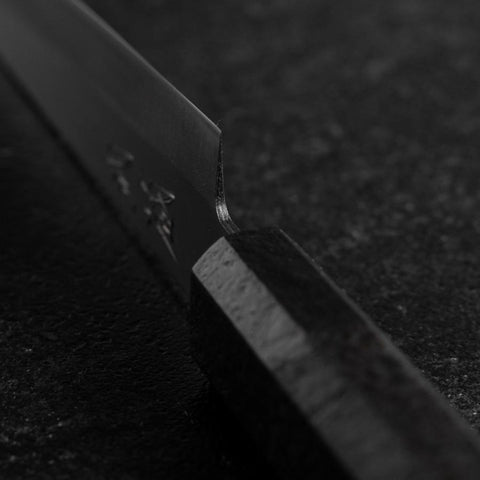 Petty Blue Steel #1 Revêtement inox Poli Manche Urushi Noir 150mm-[Musashi]-[Couteaux de cuisine japonais]