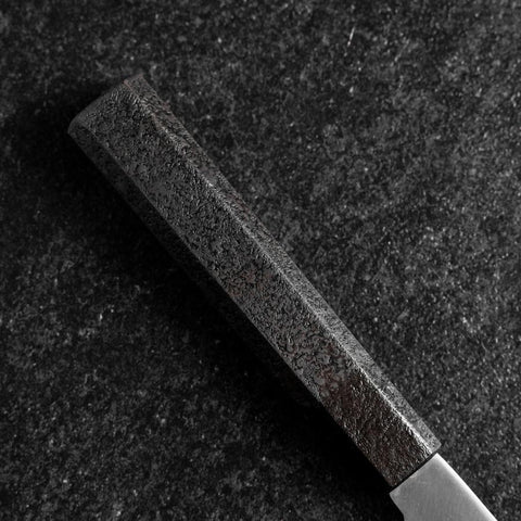 Petty Blue Steel #1 Revêtement inox Poli Manche Urushi Noir 150mm-[Musashi]-[Couteaux de cuisine japonais]