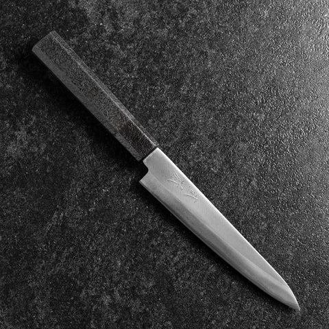 Petty Blue Steel #1 Revêtement inox Poli Manche Urushi Noir 150mm-[Musashi]-[Couteaux de cuisine japonais]