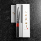 Petty Blue Steel #1 Revêtement inox Poli Manche Urushi Rouge Noir 150mm-[Musashi]-[Couteaux de cuisine japonais]