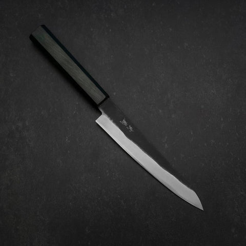 Petty Blue Steel #2 Kurouchi Manche Urushi Bleu Sombre 150mm-[Musashi]-[Couteaux de cuisine japonais]