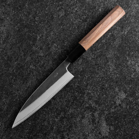 Petty Blue Steel #2 Kurouchi Manche en Buffle et Noyer 135mm-[Musashi]-[Couteaux de cuisine japonais]
