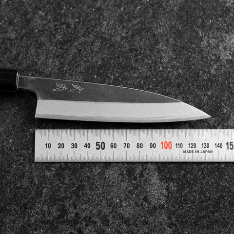 Petty Blue Steel #2 Kurouchi Manche en Buffle et Noyer 135mm-[Musashi]-[Couteaux de cuisine japonais]