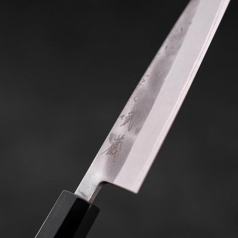 Petty Blue Steel #2 Nashiji Revêtement Inox Manche en Buffle et Bois de Teck 135mm-[Musashi]-[Couteaux de cuisine japonais]