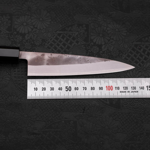 Petty Blue Steel #2 Nashiji Revêtement Inox Manche en Buffle et Bois de Teck 135mm-[Musashi]-[Couteaux de cuisine japonais]