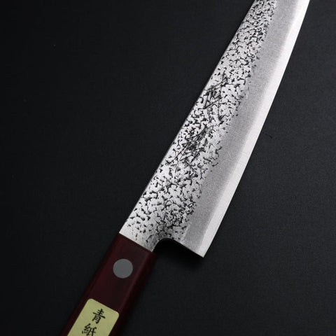 Petty Blue Super Nashiji Red Western Handle 150mm (5.9”)-[Musashi]-[Couteaux de cuisine japonais]