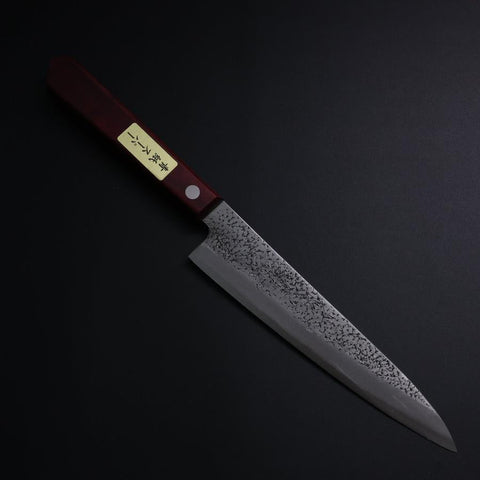 Petty Blue Super Nashiji Red Western Handle 150mm (5.9”)-[Musashi]-[Couteaux de cuisine japonais]