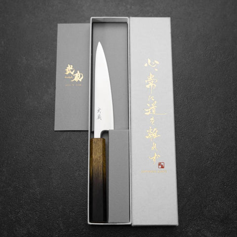 Petty Blue Super Poli Manche Yaki Urushi 135mm-[Musashi]-[Couteaux de cuisine japonais]