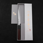 Petty Blue Super Poli Revêtement Inox Manche en Bois de Rose 150mm-[Musashi]-[Couteaux de cuisine japonais]
